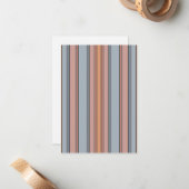 Blauw Roze Grijs Kleurenblok Verticale Strepen Notitiekaartje (Voorkant / Achterkant in situ)