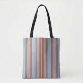 Blauw Roze Grijs Kleurenblok Verticale Strepen Tote Bag (Voorkant)