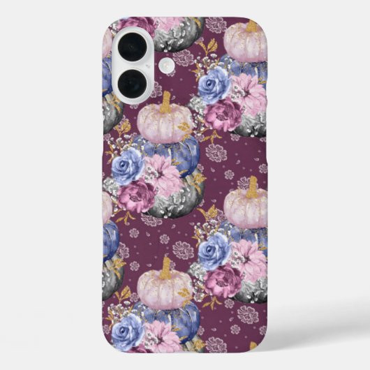 BLAUW ROZE GRIJZE HALLOWEEN POMPOENEN & BLOEMEN Case-Mate iPhone CASE (Achterkant)