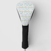 Blauw Roze Groen Abstract Golfheadcover (Voorkant)