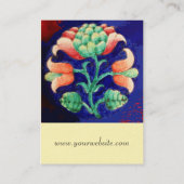 BLAUW ROZE GROEN BLOEMENDECOR Gestileerde bloemcrè Visitekaartje (Achterkant)
