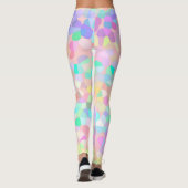 Blauw-roze groen pastel Abstract Leggings (Achterkant)
