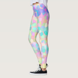 Blauw-roze groen pastel Abstract Leggings