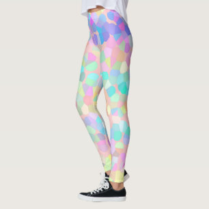 Blauw-roze groen pastel Abstract Leggings