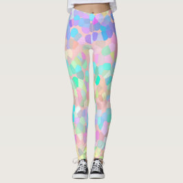 Blauw-roze groen pastel Abstract Leggings