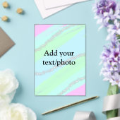 Blauw roze groene glitter sparkle pastel voeg naam acryl uitnodigingen (Insitu (Huwelijk))