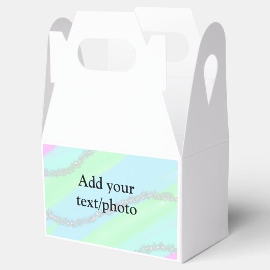 Blauw roze groene glitter sparkle pastel voeg naam bedankdoosjes (Geopend)