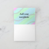 Blauw roze groene glitter sparkle pastel voeg naam bedankkaart (Binnen)