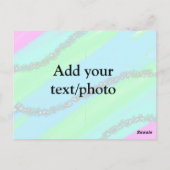 Blauw roze groene glitter sparkle pastel voeg naam briefkaart (Achterkant)