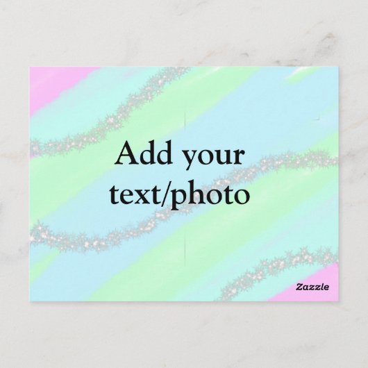 Blauw roze groene glitter sparkle pastel voeg naam briefkaart (Achterkant)