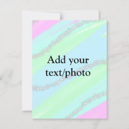 Blauw roze groene glitter sparkle pastel voeg naam briefkaart