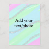Blauw roze groene glitter sparkle pastel voeg naam briefkaart (Voorkant)