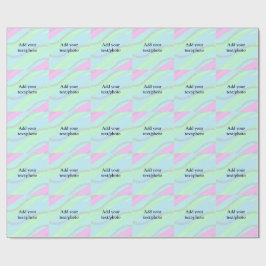 Blauw roze groene glitter sparkle pastel voeg naam cadeaupapier