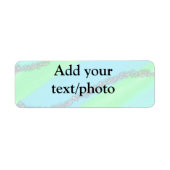 Blauw roze groene glitter sparkle pastel voeg naam etiket (Voorkant)