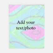 Blauw roze groene glitter sparkle pastel voeg naam fleece deken (Voorkant)