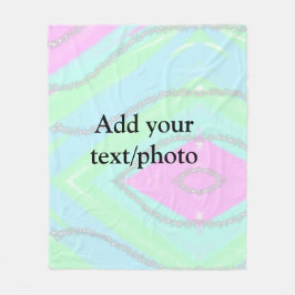 Blauw roze groene glitter sparkle pastel voeg naam fleece deken