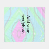 Blauw roze groene glitter sparkle pastel voeg naam fleece deken (Voorkant (Horizontaal))