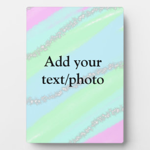 Blauw roze groene glitter sparkle pastel voeg naam fotoplaat