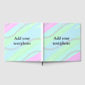 Blauw roze groene glitter sparkle pastel voeg naam gastenboek (Volledig)