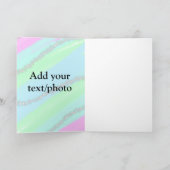 Blauw roze groene glitter sparkle pastel voeg naam kaart (Binnen)