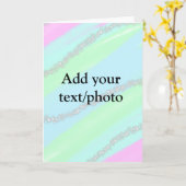 Blauw roze groene glitter sparkle pastel voeg naam kaart (Gele Bloem)