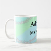 Blauw roze groene glitter sparkle pastel voeg naam koffiemok (Links)