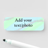 Blauw roze groene glitter sparkle pastel voeg naam naamplaatje (In situ)