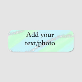 Blauw roze groene glitter sparkle pastel voeg naam naamplaatje