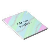 Blauw roze groene glitter sparkle pastel voeg naam notitieblok (Schuin)