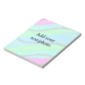Blauw roze groene glitter sparkle pastel voeg naam notitieblok (Linkerzijde)