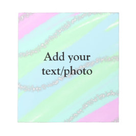 Blauw roze groene glitter sparkle pastel voeg naam notitieblok