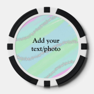 Blauw roze groene glitter sparkle pastel voeg naam poker chips