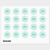 Blauw roze groene glitter sparkle pastel voeg naam ronde sticker (Vel)