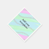 Blauw roze groene glitter sparkle pastel voeg naam servet (Hoek)