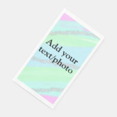 Blauw roze groene glitter sparkle pastel voeg naam servet (Hoek)