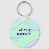 Blauw roze groene glitter sparkle pastel voeg naam sleutelhanger (Achterkant)