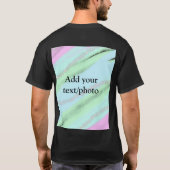 Blauw roze groene glitter sparkle pastel voeg naam t-shirt (Achterkant)