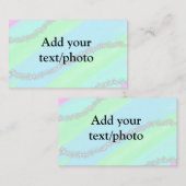 Blauw roze groene glitter sparkle pastel voeg naam visitekaartje (Voorkant / Achterkant)