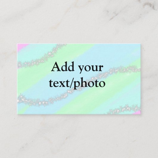 Blauw roze groene glitter sparkle pastel voeg naam visitekaartje (Voorkant)
