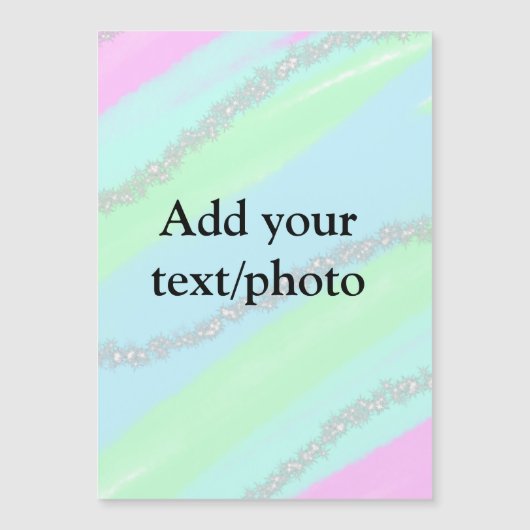Blauw roze groene glitters glans pastel voeg naam  (Voorkant)