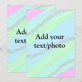 Blauw roze groene glitters glans pastel voeg naam kaart (Voorkant / Achterkant)