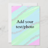 Blauw roze groene glitters schittering pastel voeg kaart (Achterkant)