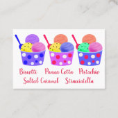 Blauw roze groene ijs Gelato Visitekaartje (Achterkant)