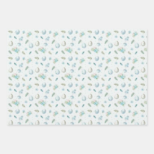 Blauw roze groene paasband Stippen Inpakpapier Vel (Voorkant)