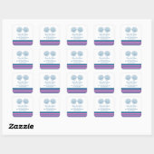 Blauw roze handpalen opslaan Datum Vierkante Sticker (Vel)