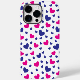 Blauw Roze Harten Patroon Valentijnsdag Case-Mate iPhone 14 Pro Max Hoesje