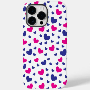 Blauw Roze Harten Patroon Valentijnsdag Case-Mate iPhone 14 Pro Max Hoesje