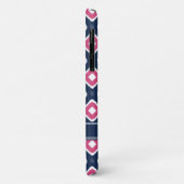 Blauw roze Ikat Mod Patroon met Naam Case-Mate iPhone Case (Achterkant/links)