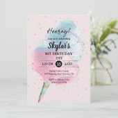 Blauw roze katoenachtig Snoep BronzeGold Glitter B Kaart (Staand voorkant)