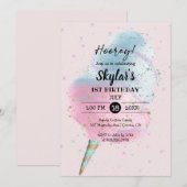 Blauw roze katoenachtig Snoep BronzeGold Glitter B Kaart (Voorkant / Achterkant)